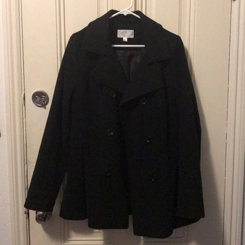 Xhiliration Black Pea Coat, XL